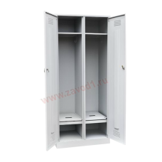 Шкаф для одежды ШР-22/800 СЛ с откидной скамьей верх липа. (Сварной),(1860х800х500)
