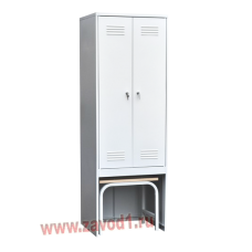 Шкаф для одежды ШР-22 с выдвижной скамьей (сварной) (1860х600/800х500). новинка